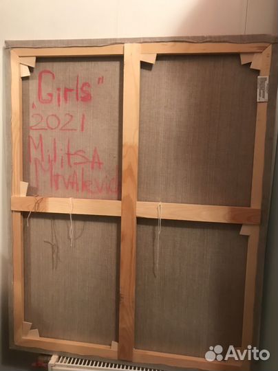 Интерьерная картина маслом холст 80*100 Girls