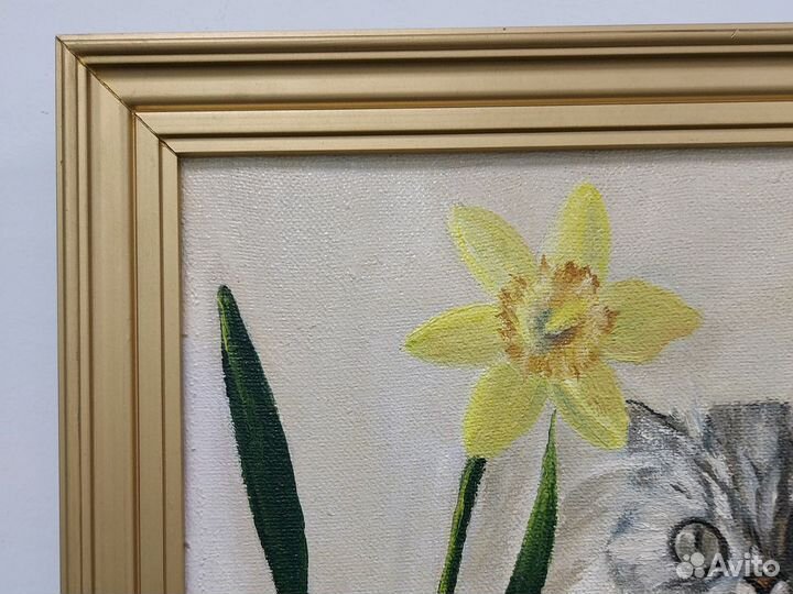 Картина маслом на холсте Попеляева А.П. кот