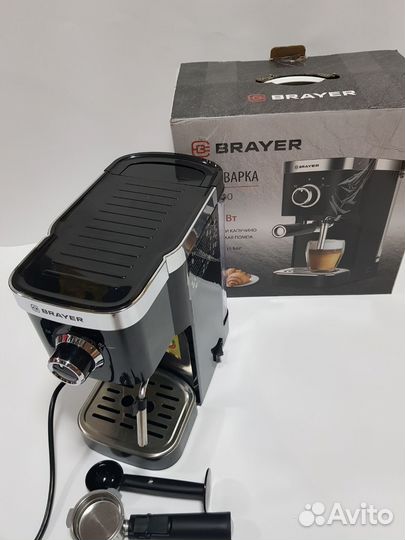 Кофеварка рожковая brayer BR1100 Помпа 15 бар