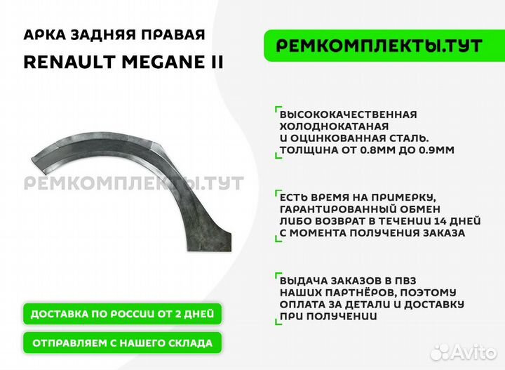 Арка задняя правая Renault Megane 2