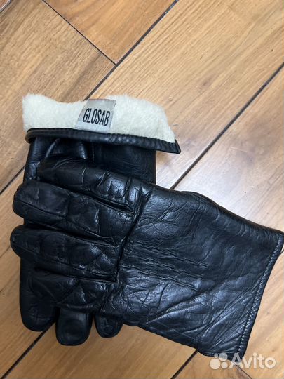 Мужские кожаные перчатки на меху