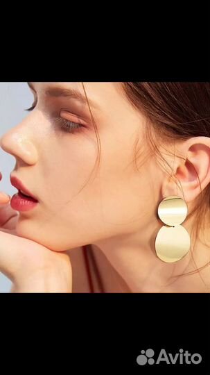 Серьги «удвоенные круги»