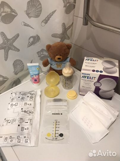 Бутылка с соской Medela, пакеты для молока, Avent