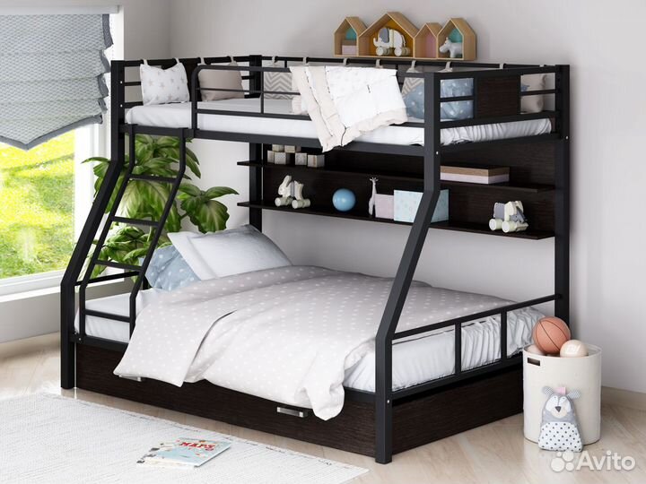 Двухъярусная кровать Гранада подрасковая, металл