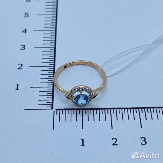 Золотое кольцо с фианитом 17,5р
