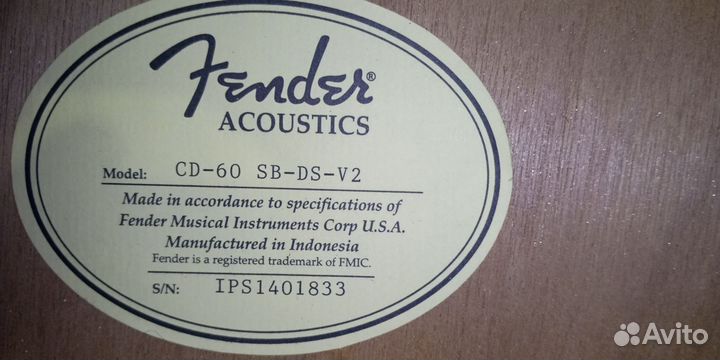 Акустическая гитара Fender CD 60