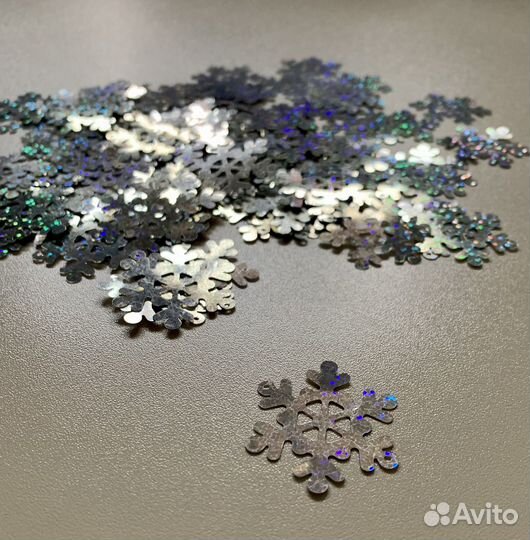 Снежинки галографические