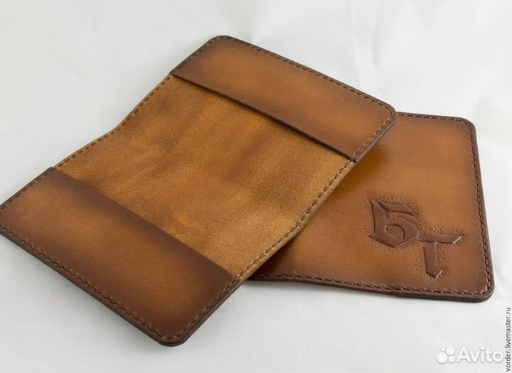 Обложка на паспорт из натурал. кожи ручной работы