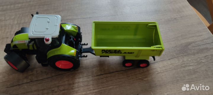 Детский трактор с прицепом металлический