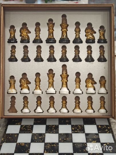 Шахматы+ шашки ручной работы из эпоксидной смолы