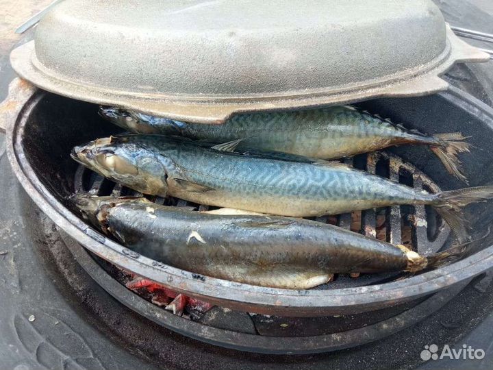 Утятница чугунная с крышкой-сковородой для рыбы и