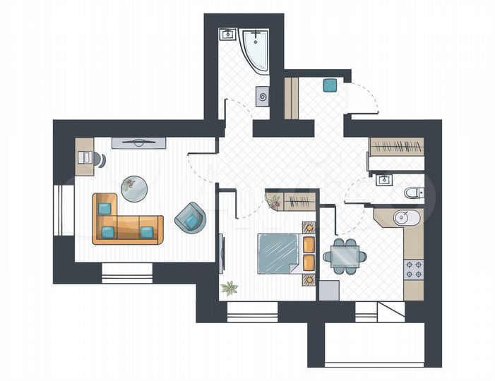 2-к. квартира, 72,3 м², 2/12 эт.