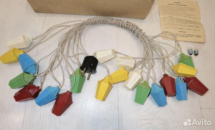 Елочная гирлянда Фонарики СССР 1972г. Отл