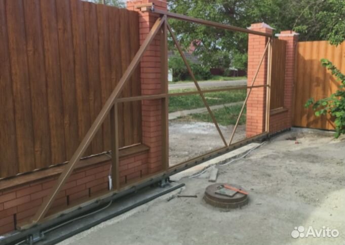 Откатные\Распашные ворота из металла 4.5м