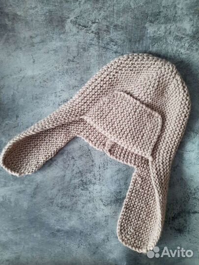 Шапка ушанка вязаная