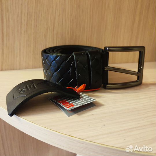 Ремень мужской черный натуральная кожа новый