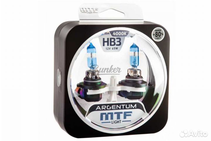 Галогеновые автолампы MTF Argentum HB3 +80 3800K