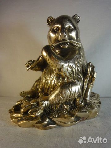 Статуэтка Медведь панда бронзовое литьё вес 2 кг