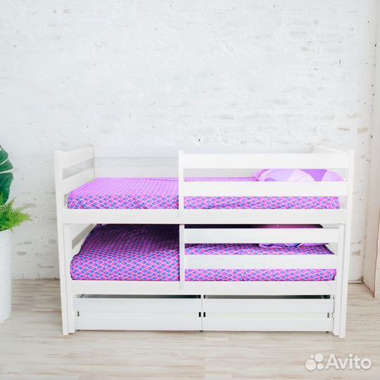 Кроватка из массива детская выдвижная матрешка эко