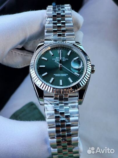 Часы мужские rolex datejust 41mm green dial