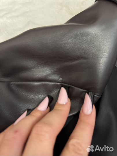 Кожаный пиджак женский 48