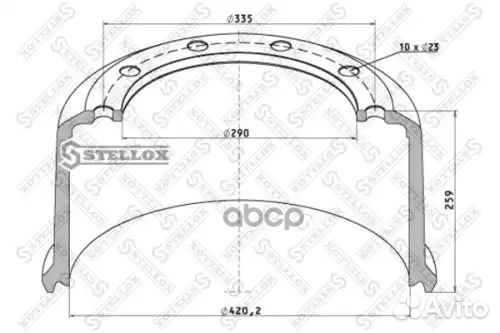 Торм.барабан 420x200 207 h259 d290 335 hcv