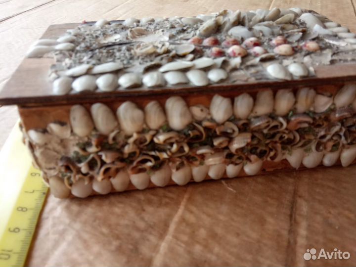 Винтажная дерев.довоенная шкатулка СССР 15*8*5 см