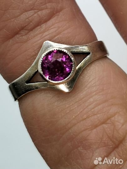 Серебряное кольцо СССР 875 с рубином
