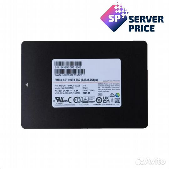 Новый 1.92TB SSD samsung PM893 sataiii 6Gb/s