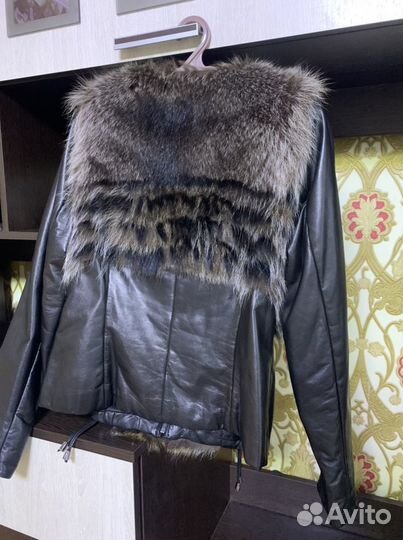 Кожаная куртка с мехом