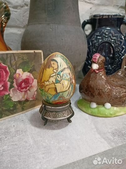 Яйцо деревянное, старинное, Пасхальное