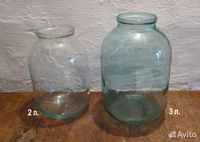 Стеклянные банки 2 и 3 литра, бутылки 1 литр