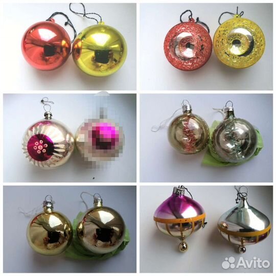 Елочные игрушки СССР вата прищепка