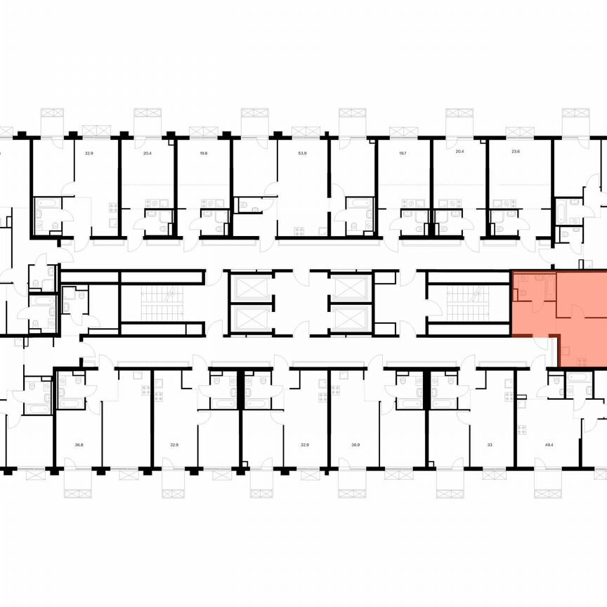 1-к. квартира, 44 м², 4/22 эт.