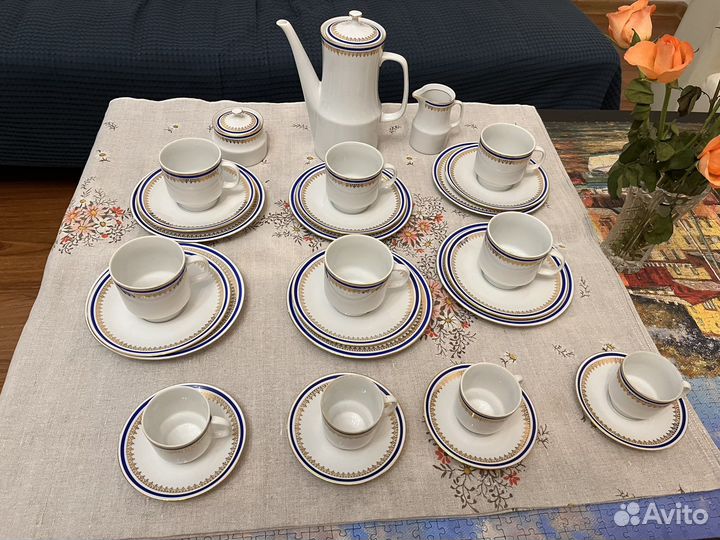 Чайно кофейный сервиз Чехословакия Богемия