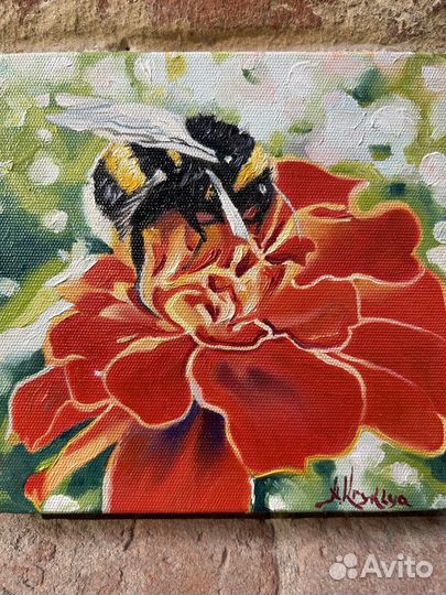 Картина маслом 15*15 см