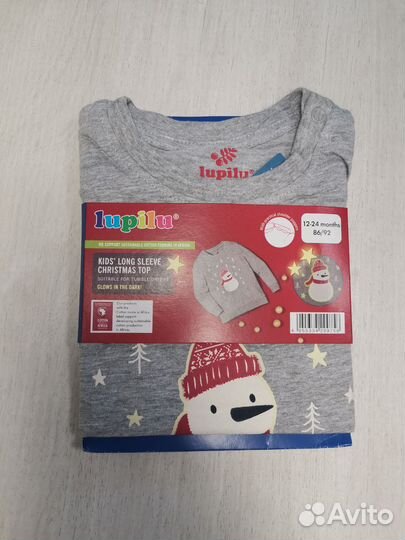 Лонгслив детский Lupilu новогодний