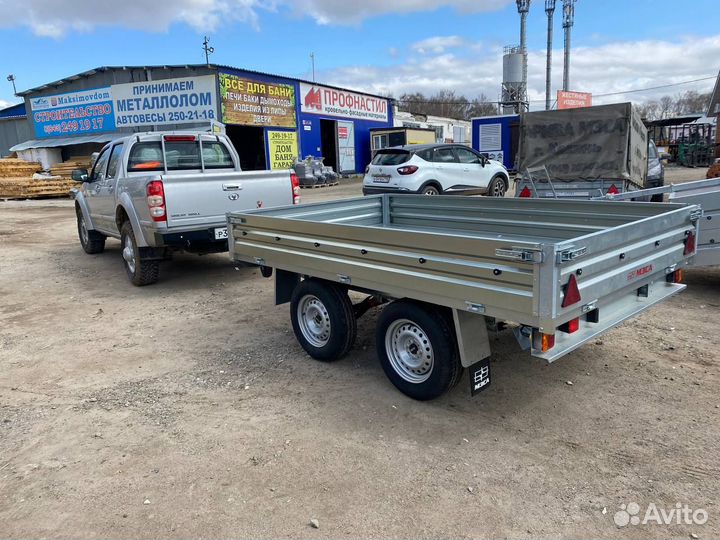 Прицеп двухосный для широких грузов. Оцинкован