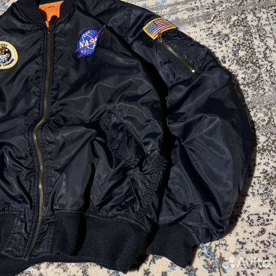 Бомбер Alpha Industries x nasa MA-1 Blue Bomber