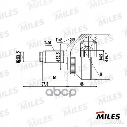 ШРУС volvo S40/V40 1.9D/2.0 97-04 нар.(ABS) MIL