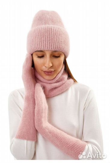 Комплект шапка снуд и варежки