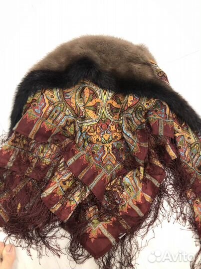 Платок шаль капор из норки