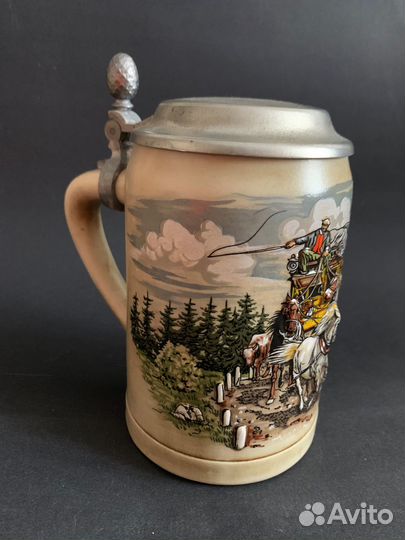 Пивная керамическая кружка Германия антикварная