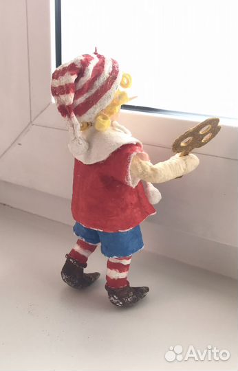 Ватная, елочная игрушка, ручной работы