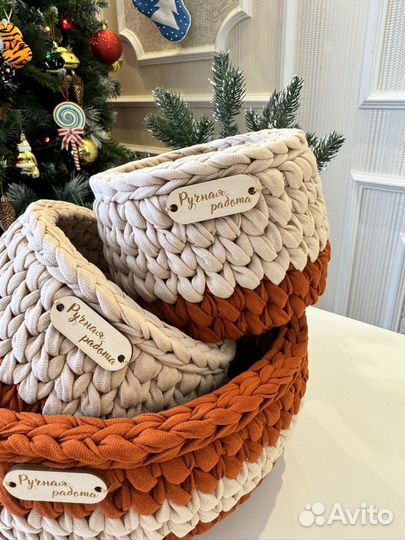 Корзины вязаные. Ручная работа. Подарок женщине