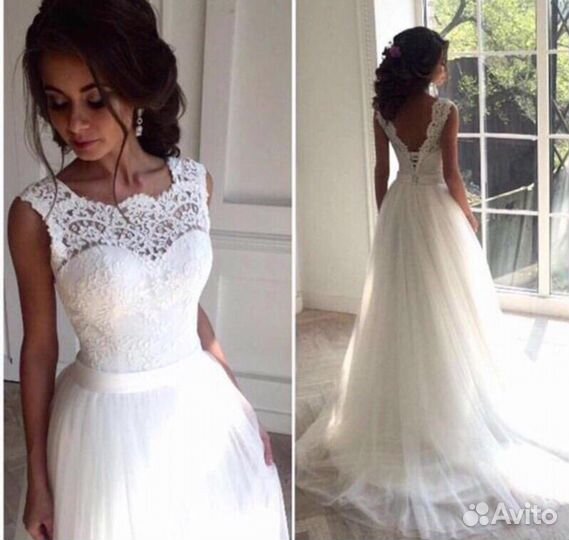 Свадебное платье с рукавами новое