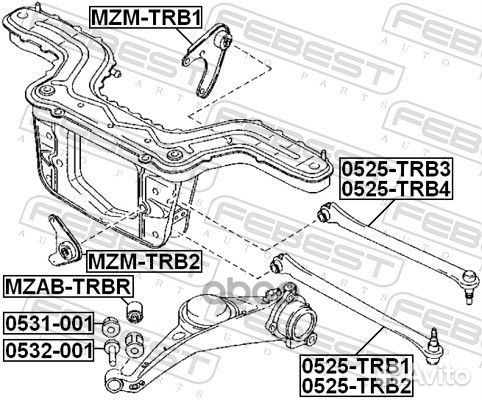 Опора задн дифференциала mazda tribute 00-07 MZ