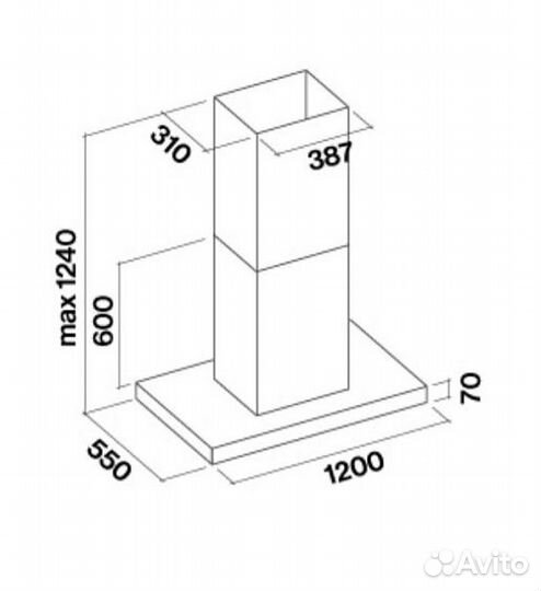 Вытяжка falmec Plane Isola NRS 120 cpli20.E18P2#zzzi490F