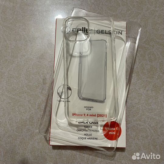 Чехол накладка iPhone 13 mini розовый и прозрачный