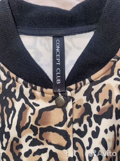 Бомбер lime / леопардовый